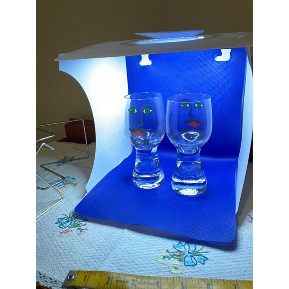 VTG Glasbruk Kosta Sweden Renate Stock Design Man Bar Glasses - Set Of 2 - Picture 2 of 8